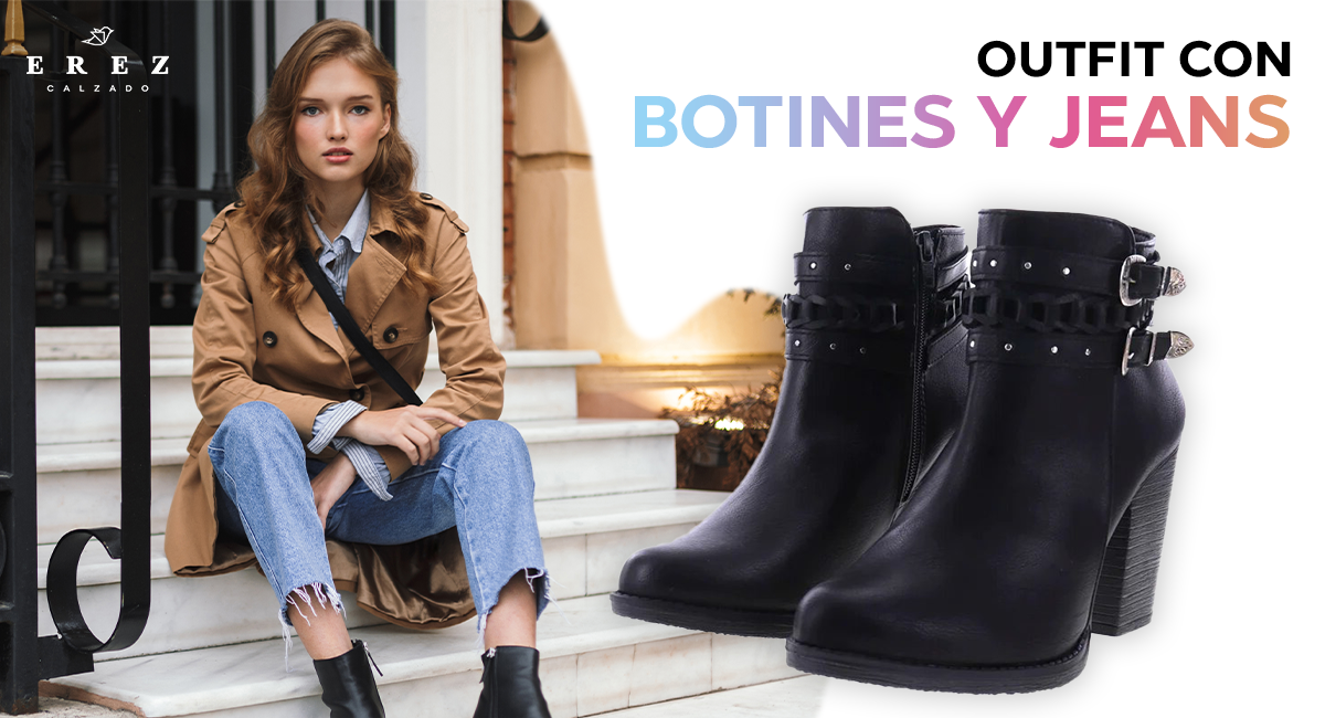 Arma tu outfit con botines y jeans